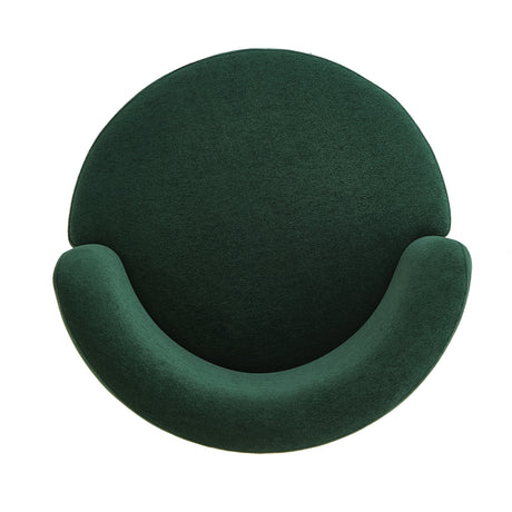 Modern Green Chenille Round Swivel Accent Chair | OROA