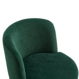 Modern Green Chenille Round Swivel Accent Chair | OROA