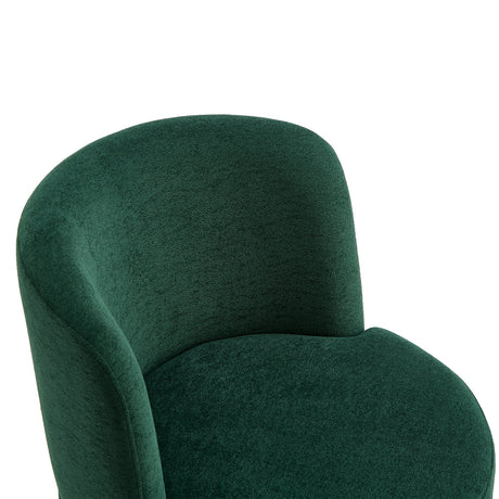 Modern Green Chenille Round Swivel Accent Chair | OROA