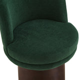 Modern Green Chenille Round Swivel Accent Chair | OROA