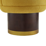 Modern Yellow Chenille Round Swivel Chair | OROA