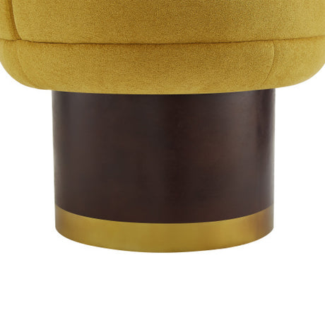 Modern Yellow Chenille Round Swivel Chair | OROA