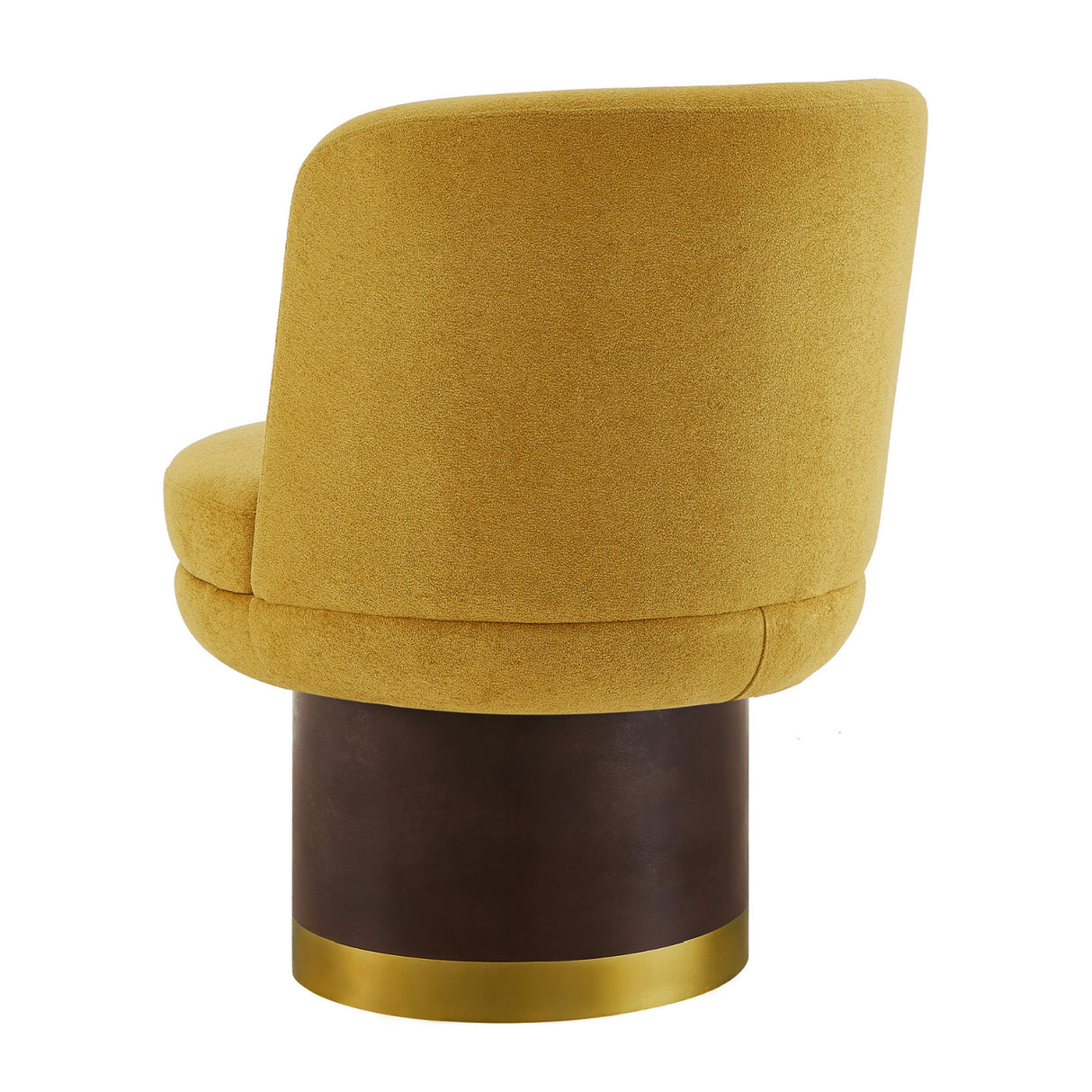 Modern Yellow Chenille Round Swivel Chair | OROA