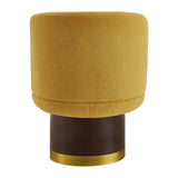 Modern Yellow Chenille Round Swivel Chair | OROA