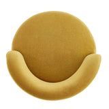 Modern Yellow Chenille Round Swivel Chair | OROA