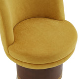 Modern Yellow Chenille Round Swivel Chair | OROA