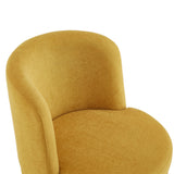 Modern Yellow Chenille Round Swivel Chair | OROA