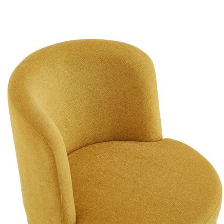 Modern Yellow Chenille Round Swivel Chair | OROA