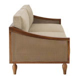 Modern European furniture - 3-Seater Light Brown Upholstered Sofa - www.oroa.com