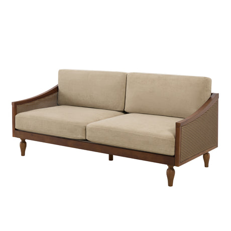 Modern European furniture - 3-Seater Light Brown Upholstered Sofa - www.oroa.com