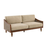 Modern European furniture - 3-Seater Light Brown Upholstered Sofa - www.oroa.com