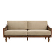 Modern European furniture - 3-Seater Light Brown Upholstered Sofa - www.oroa.com