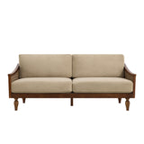 Modern European furniture - 3-Seater Light Brown Upholstered Sofa - www.oroa.com