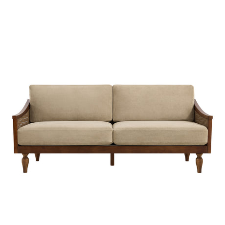 Modern European furniture - 3-Seater Light Brown Upholstered Sofa - www.oroa.com