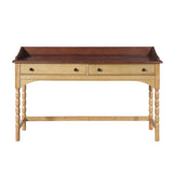 Brown & Natural Wooden Writing Desk | OROA