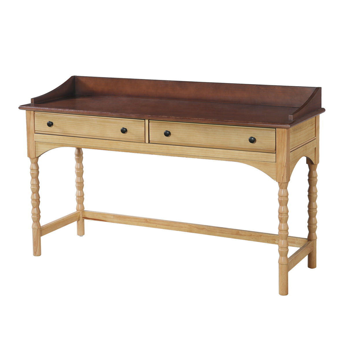 Brown & Natural Wooden Writing Desk | OROA