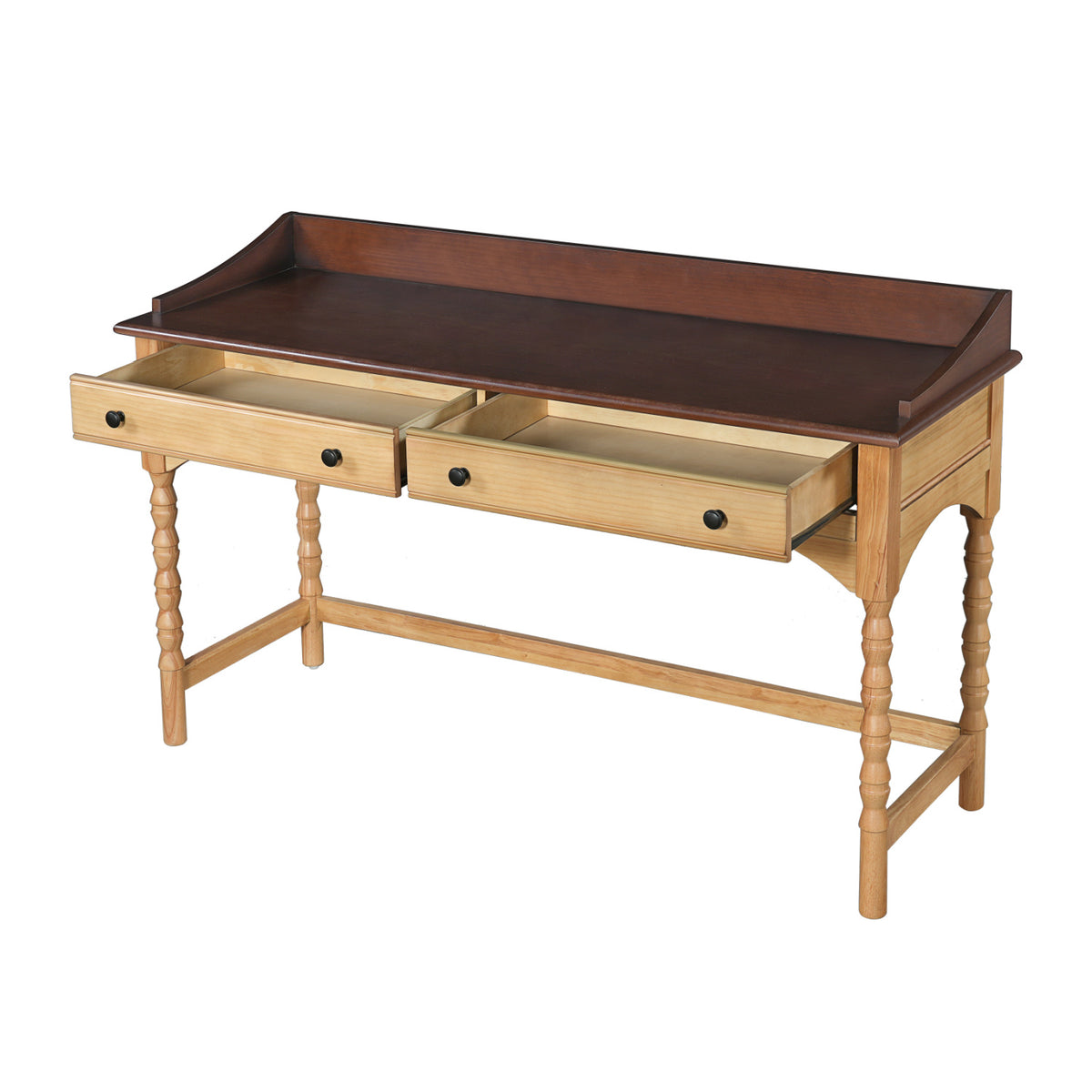 Brown & Natural Wooden Writing Desk | OROA