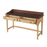 Brown & Natural Wooden Writing Desk | OROA