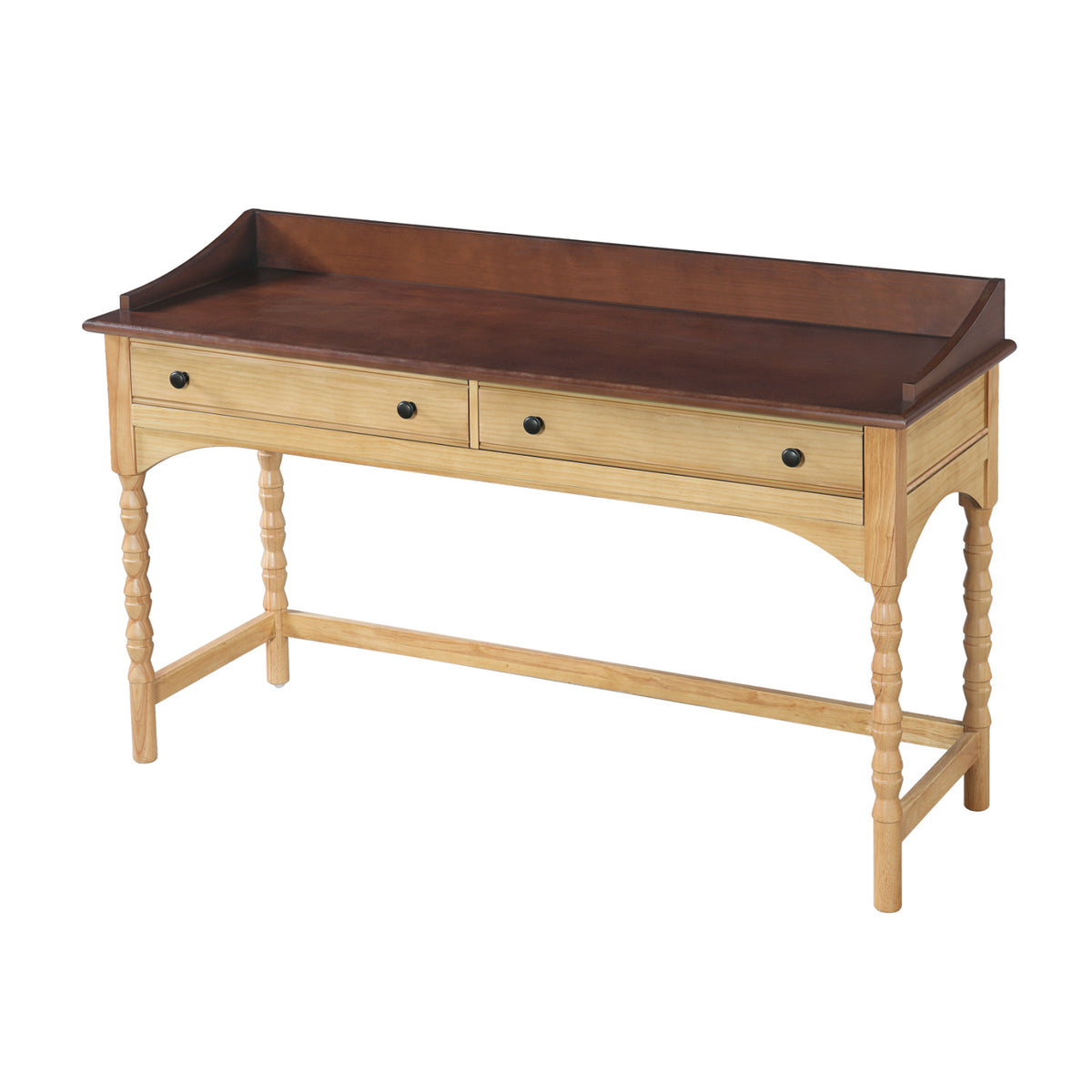 Brown & Natural Wooden Writing Desk | OROA