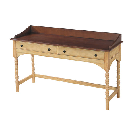 Brown & Natural Wooden Writing Desk | OROA