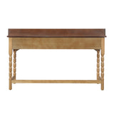 Brown & Natural Wooden Writing Desk | OROA
