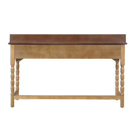 Brown & Natural Wooden Writing Desk | OROA