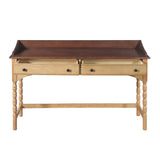 Brown & Natural Wooden Writing Desk | OROA