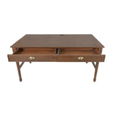 Modern Walnut Wooden Writing Desk with Drawers | OROA