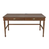 Modern Walnut Wooden Writing Desk with Drawers | OROA