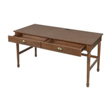 Modern Walnut Wooden Writing Desk with Drawers | OROA