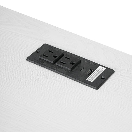 Modern White Wooden Writing Desk with Drawer | OROA