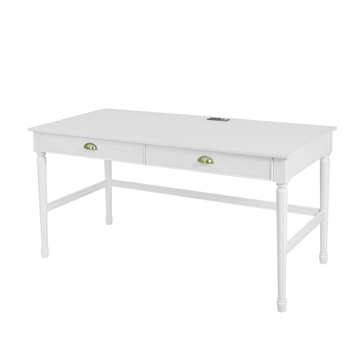 Modern White Wooden Writing Desk with Drawer | OROA