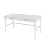 Modern White Wooden Writing Desk with Drawer | OROA