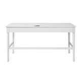 Modern White Wooden Writing Desk with Drawer | OROA