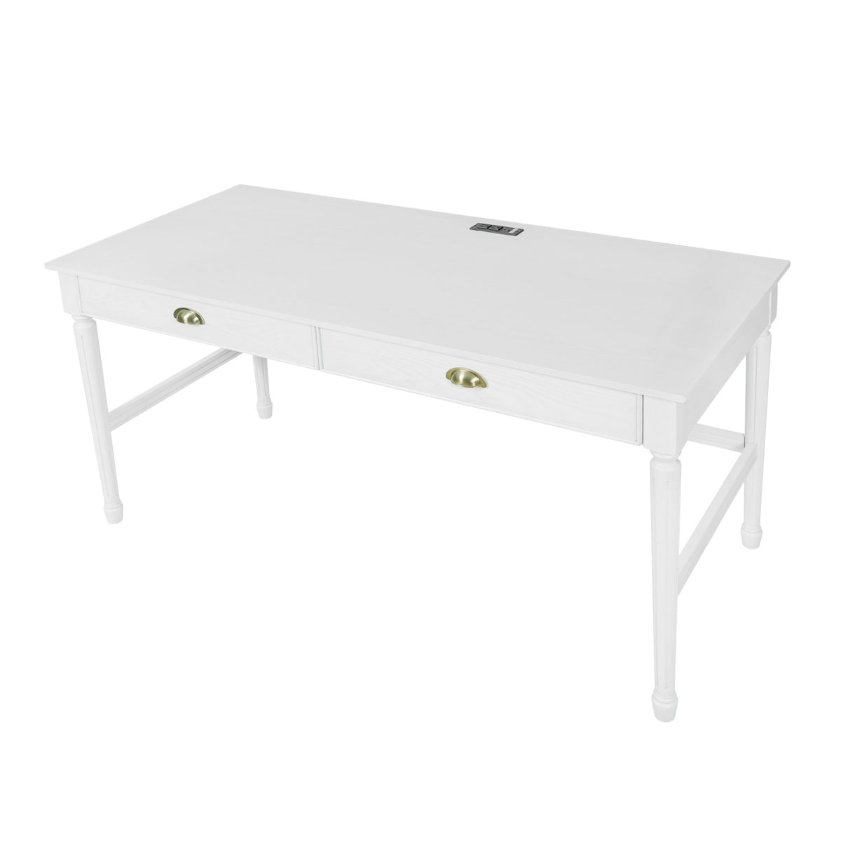 Modern White Wooden Writing Desk with Drawer | OROA