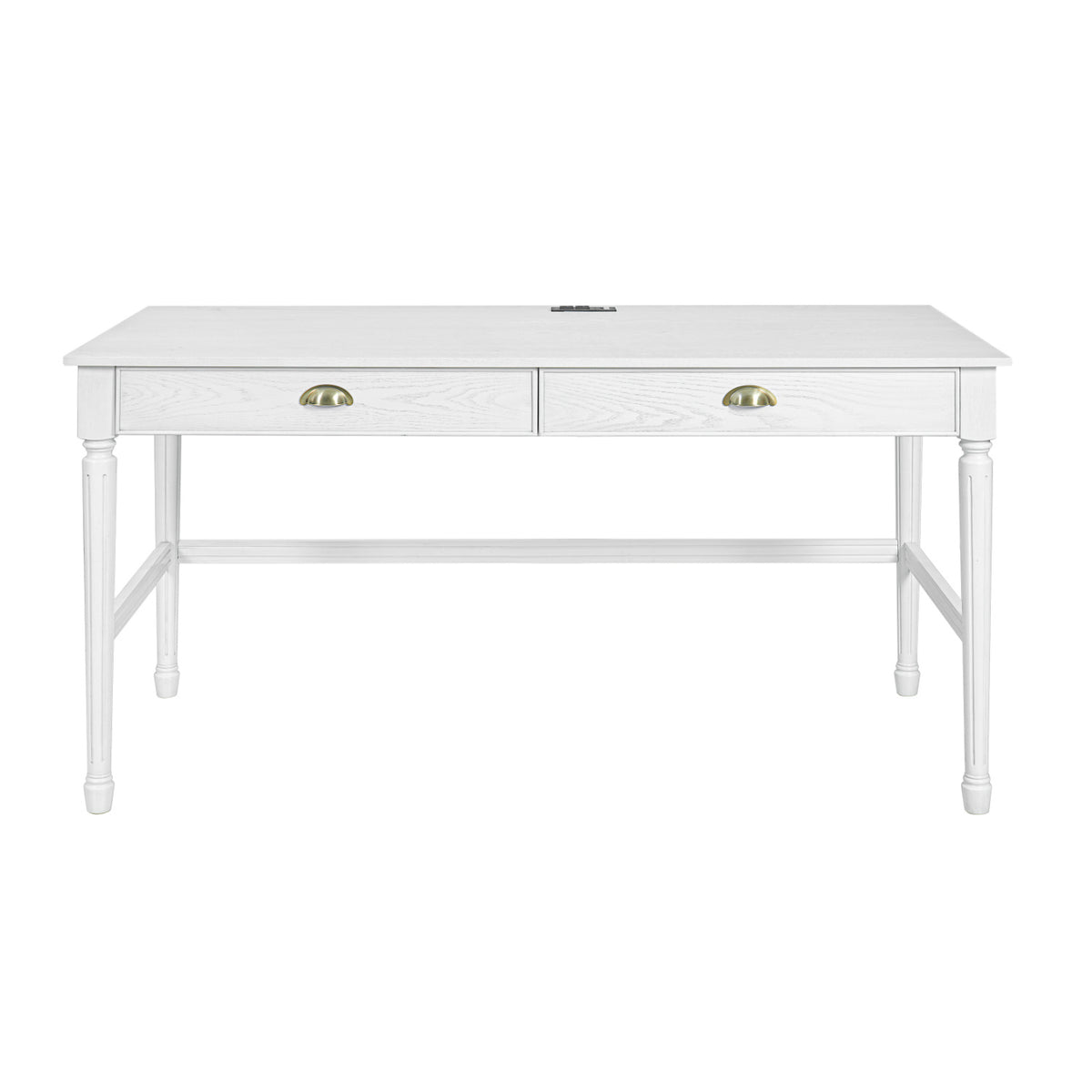 Modern White Wooden Writing Desk with Drawer | OROA