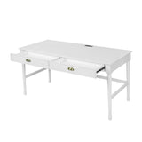 Modern White Wooden Writing Desk with Drawer | OROA