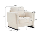Modern Beige Boucle Upholstered Accent Armchair | OROA