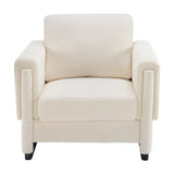 Modern Beige Boucle Upholstered Accent Armchair | OROA