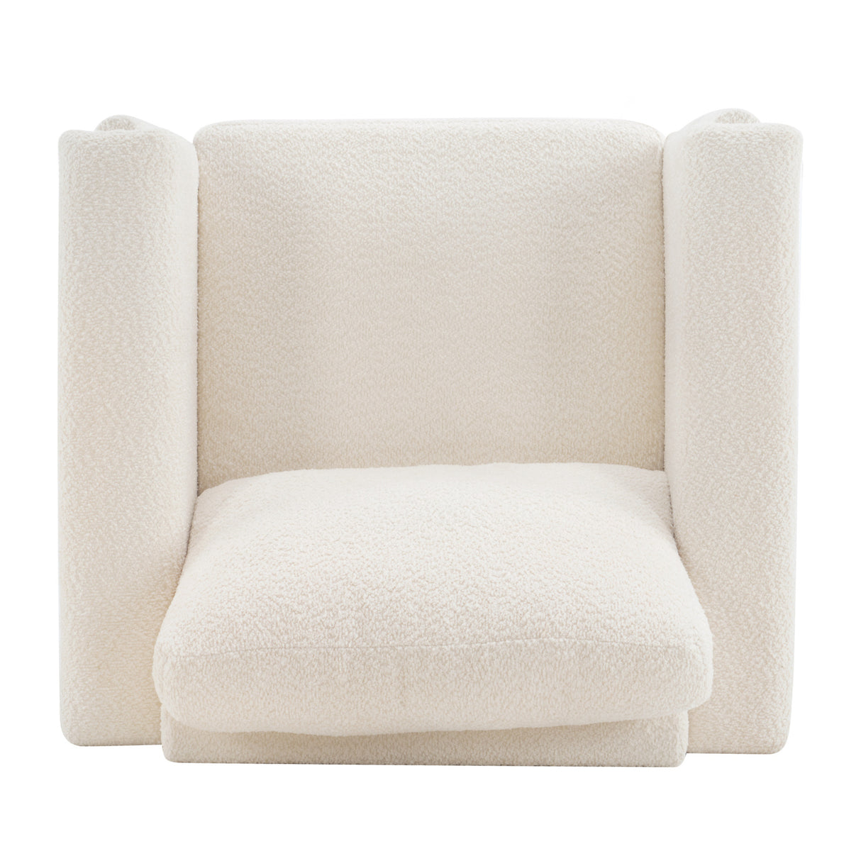 Modern Beige Boucle Upholstered Accent Armchair | OROA