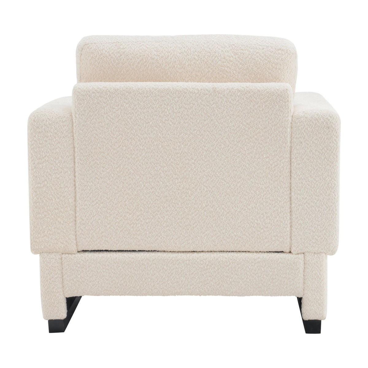 Modern Beige Boucle Upholstered Accent Armchair | OROA