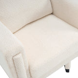 Modern Beige Boucle Upholstered Accent Armchair | OROA