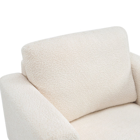 Modern Beige Boucle Upholstered Accent Armchair | OROA