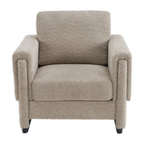 Brown Boucle Upholstered Accent Armchair | OROA