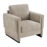 Brown Boucle Upholstered Accent Armchair | OROA