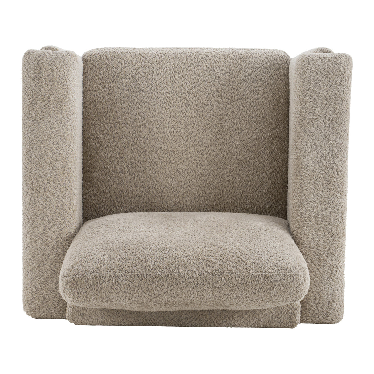 Brown Boucle Upholstered Accent Armchair | OROA