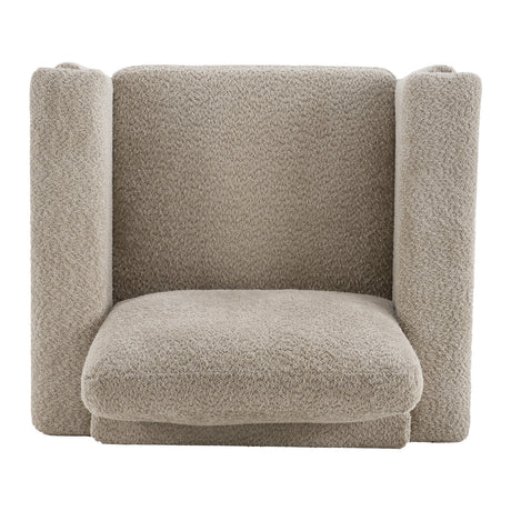 Brown Boucle Upholstered Accent Armchair | OROA
