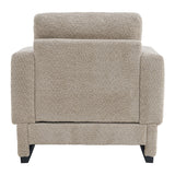 Brown Boucle Upholstered Accent Armchair | OROA