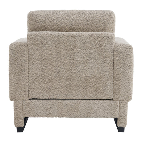 Brown Boucle Upholstered Accent Armchair | OROA