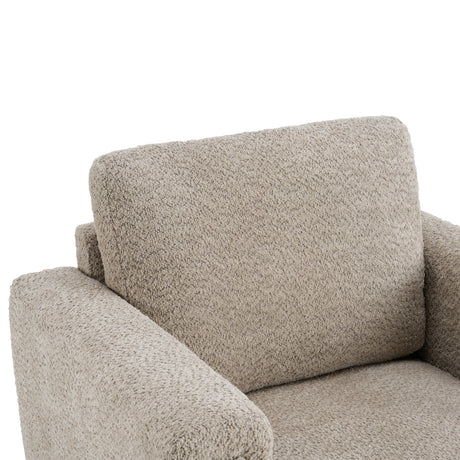 Brown Boucle Upholstered Accent Armchair | OROA